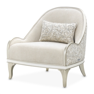 Michael Amini La Marisia Chenille Accent Chair in Tranquil/Light Champagne
