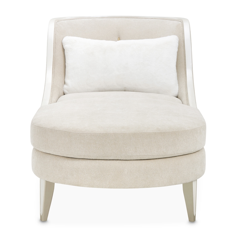 La Marisia Chenille Chaise - Tranquil/Light Champagne