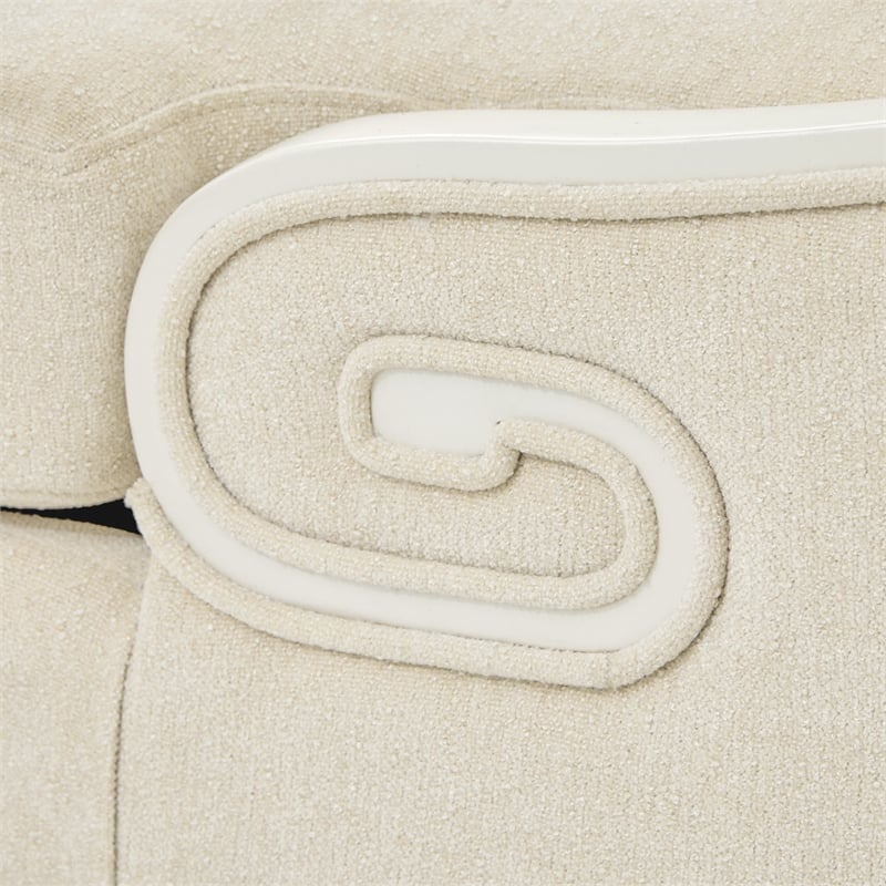 La Marisia Chenille Chaise - Tranquil/Light Champagne