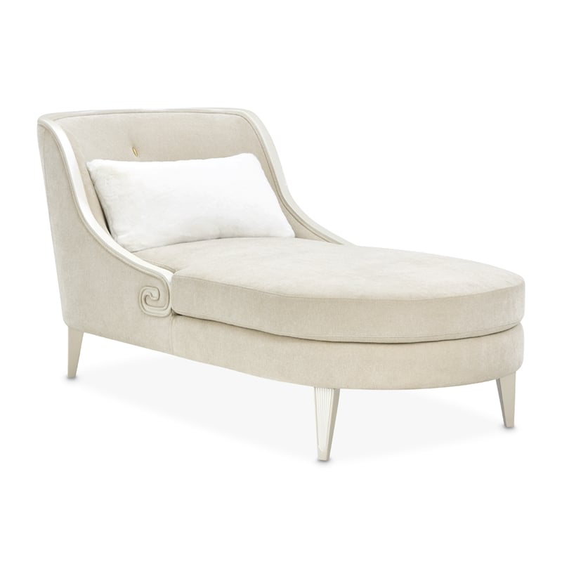 La Marisia Chenille Chaise - Tranquil/Light Champagne