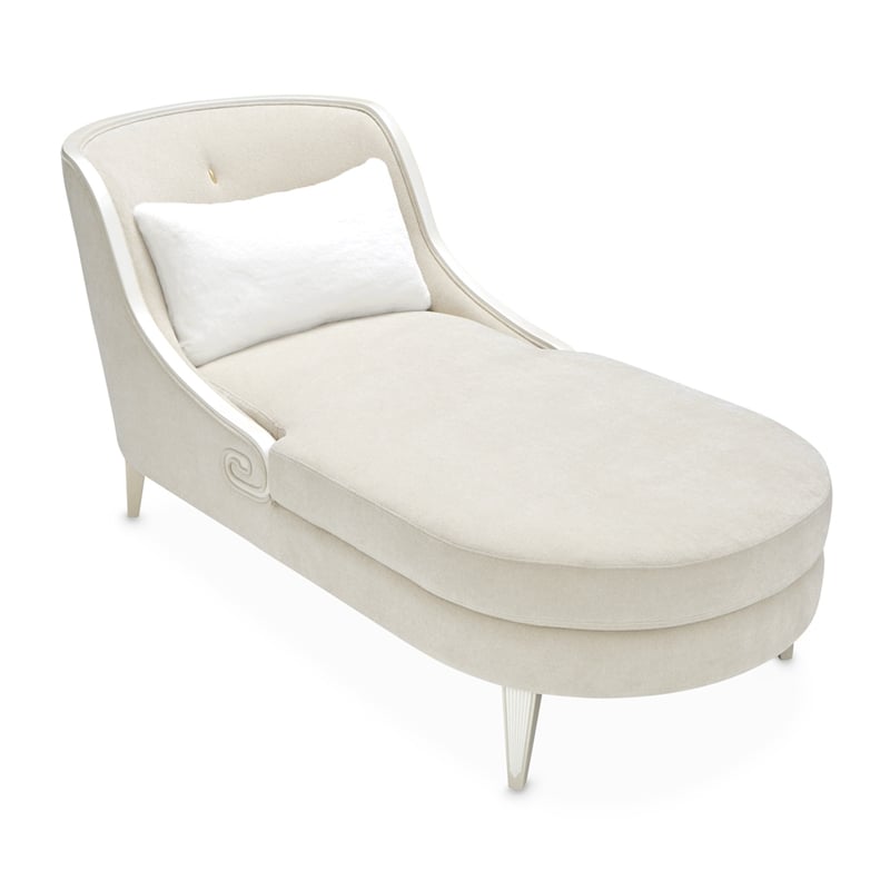 La Marisia Chenille Chaise - Tranquil/Light Champagne