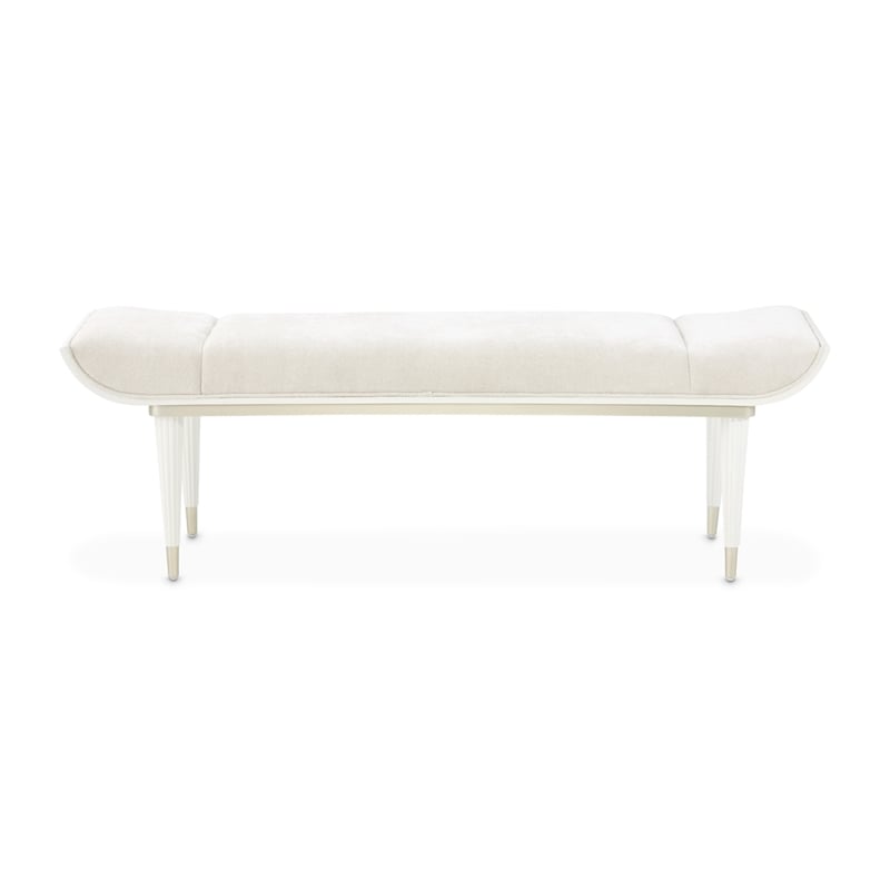La Marisia Chenille Accent Bench - Tranquil/Creamy Pearl