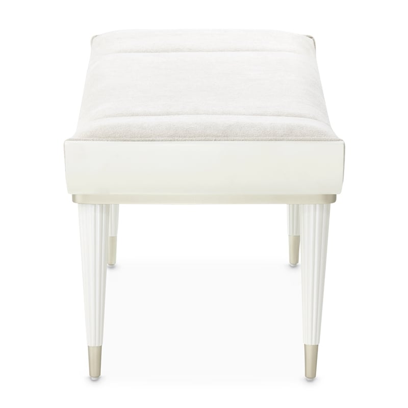 La Marisia Chenille Accent Bench - Tranquil/Creamy Pearl