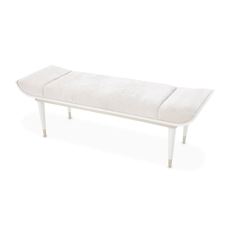 La Marisia Chenille Accent Bench - Tranquil/Creamy Pearl