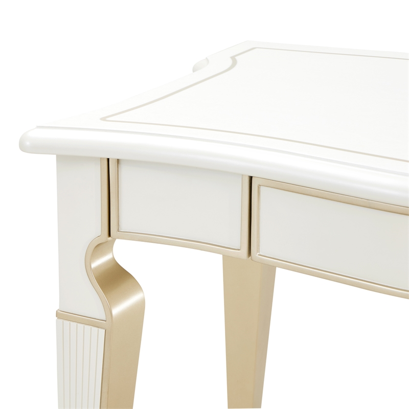 La Marisia Vanity with Mirror - Creamy Pearl