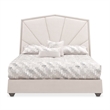 Fantosini King Chenille Panel Bed - Cappuccino/Silver Mist
