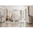 Fantosini King Chenille Panel Bed - Cappuccino/Silver Mist