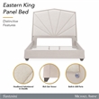 Fantosini King Chenille Panel Bed - Cappuccino/Silver Mist