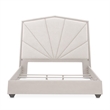 Fantosini King Chenille Panel Bed - Cappuccino/Silver Mist
