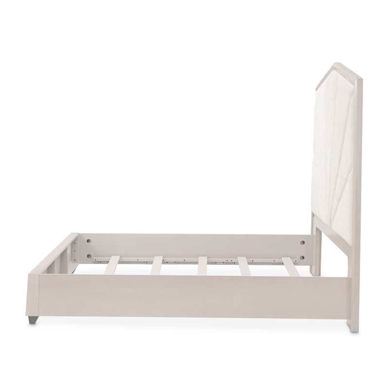 Fantosini King Chenille Panel Bed - Cappuccino/Silver Mist