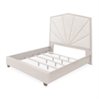 Fantosini King Chenille Panel Bed - Cappuccino/Silver Mist