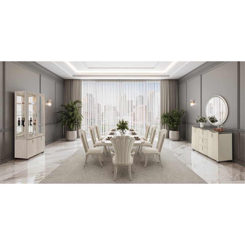 Fantosini Pedestal Dining Table - Silver Mist