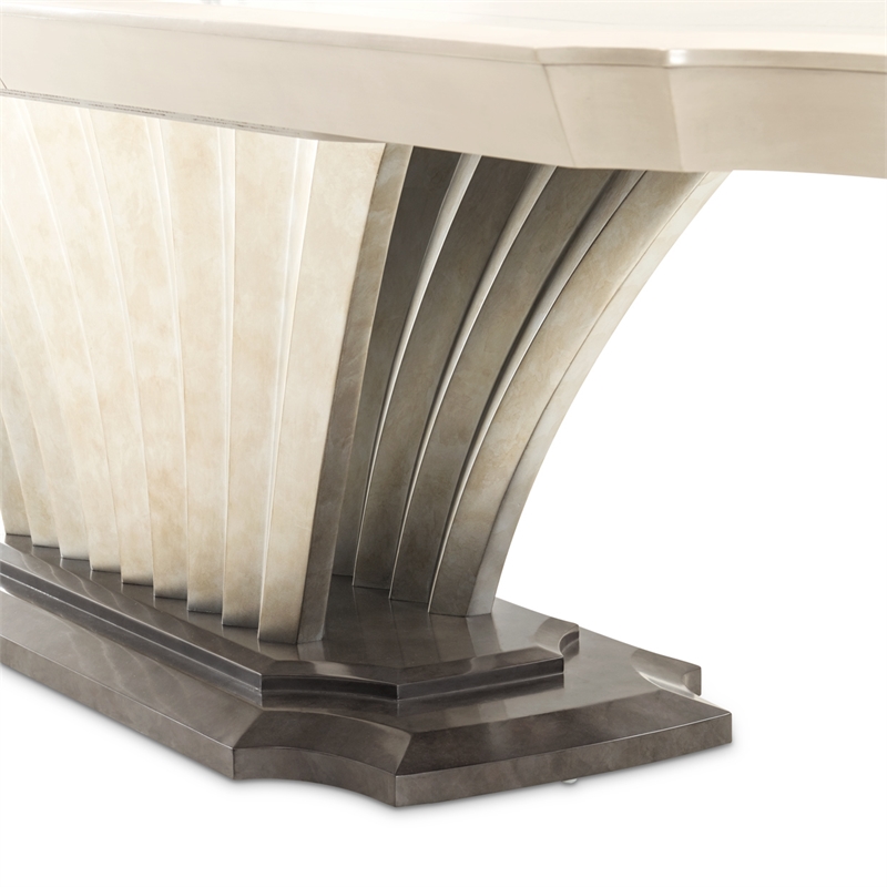 Fantosini Pedestal Dining Table - Silver Mist