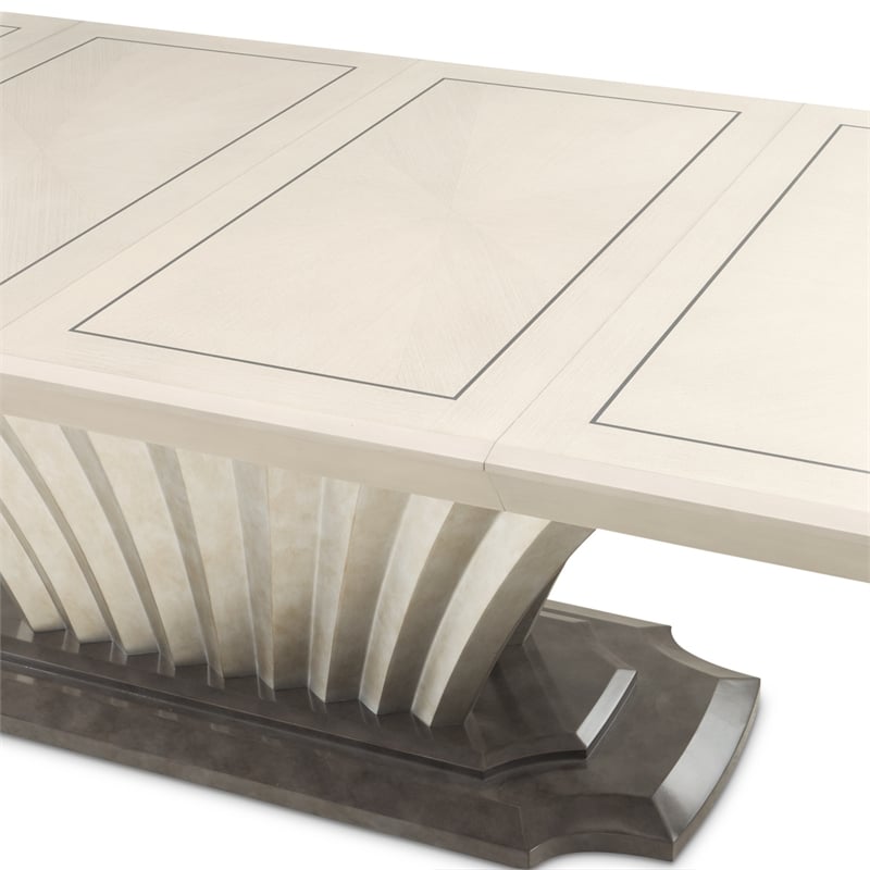 Fantosini Pedestal Dining Table - Silver Mist