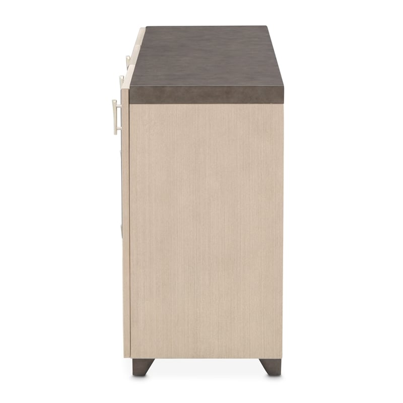 Fantosini Sideboard with Wall Mirror - Silver Mist