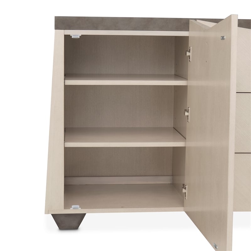 Fantosini Sideboard with Wall Mirror - Silver Mist