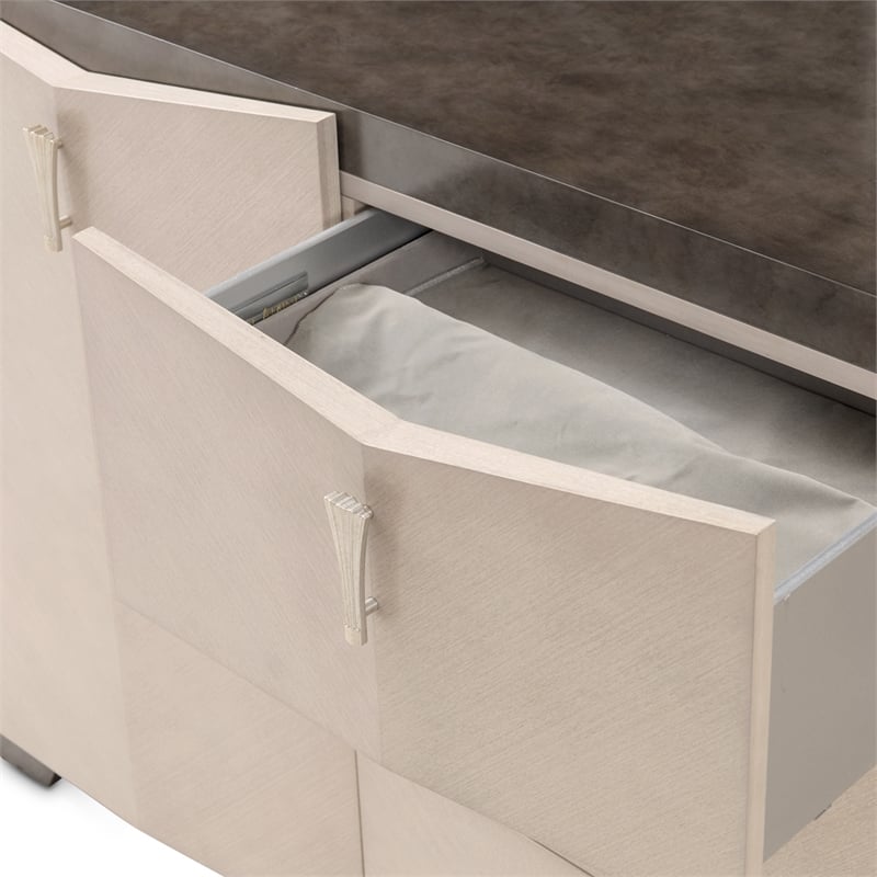 Fantosini Sideboard with Wall Mirror - Silver Mist