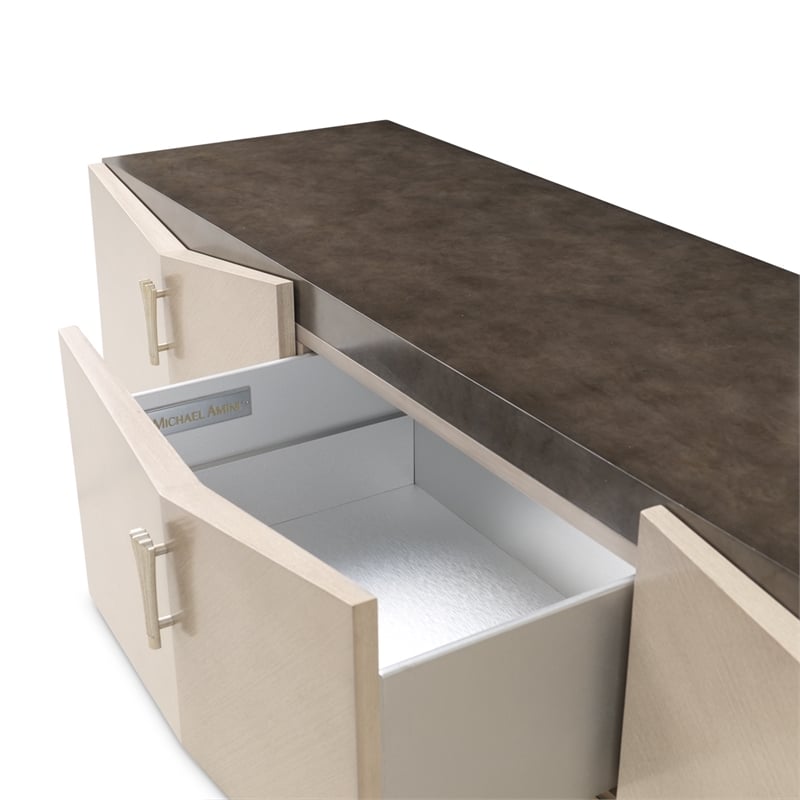 Fantosini Sideboard with Wall Mirror - Silver Mist