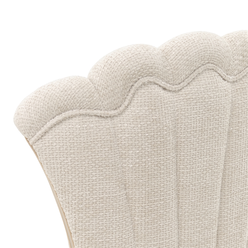 Fantosini Chenille Dining Side Chair - Set of 2- Cappuccino/Silver Mist