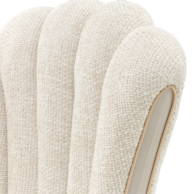 Fantosini Chenille Dining Side Chair - Set of 2- Cappuccino/Silver Mist