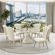 Fantosini Chenille Dining Side Chair - Set of 2- Cappuccino/Silver Mist