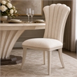 Fantosini Chenille Dining Side Chair - Set of 2- Cappuccino/Silver Mist