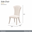 Fantosini Chenille Dining Side Chair - Set of 2- Cappuccino/Silver Mist