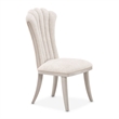 Fantosini Chenille Dining Side Chair - Set of 2- Cappuccino/Silver Mist