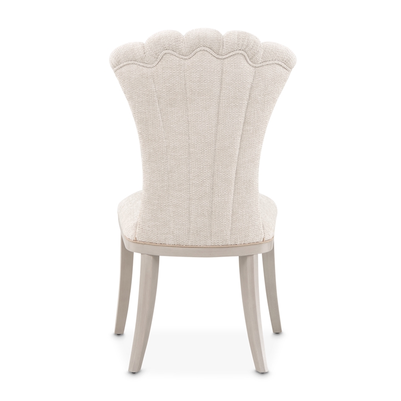 Fantosini Chenille Dining Side Chair - Set of 2- Cappuccino/Silver Mist