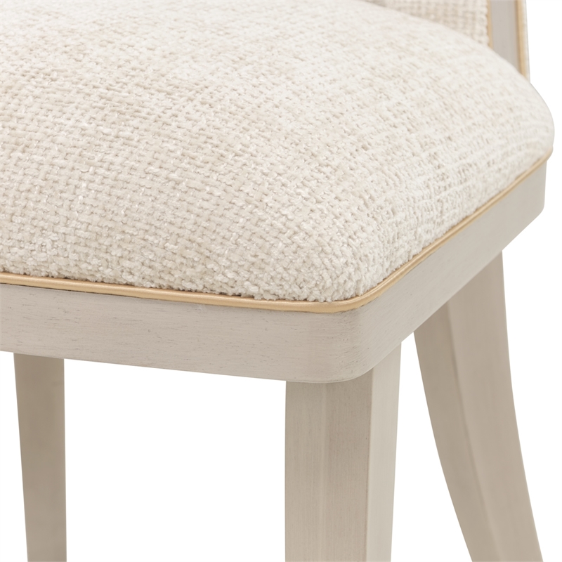 Fantosini Chenille Dining Side Chair - Set of 2- Cappuccino/Silver Mist