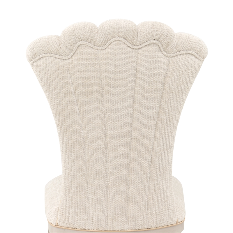 Fantosini Chenille Dining Side Chair - Set of 2- Cappuccino/Silver Mist