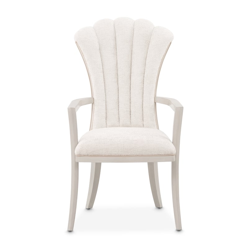 Fantosini Chenille Dining Arm Chair - Set of 2 - Cappuccino/Silver Mist
