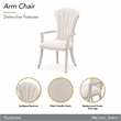 Fantosini Chenille Dining Arm Chair - Set of 2 - Cappuccino/Silver Mist