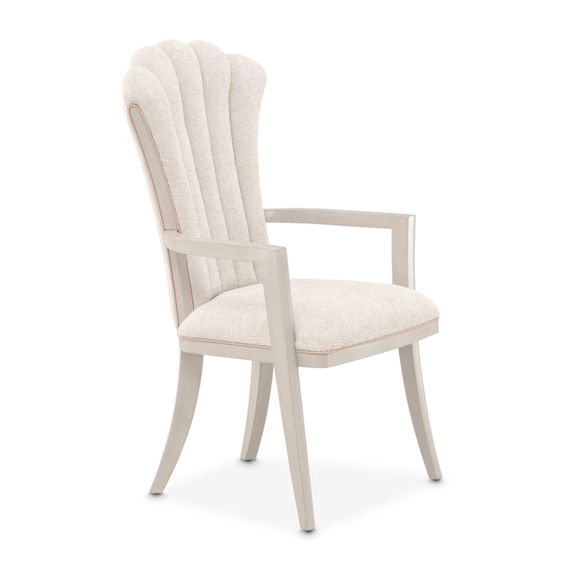 Fantosini Chenille Dining Arm Chair - Set of 2 - Cappuccino/Silver Mist