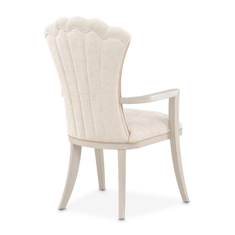 Fantosini Chenille Dining Arm Chair - Set of 2 - Cappuccino/Silver Mist