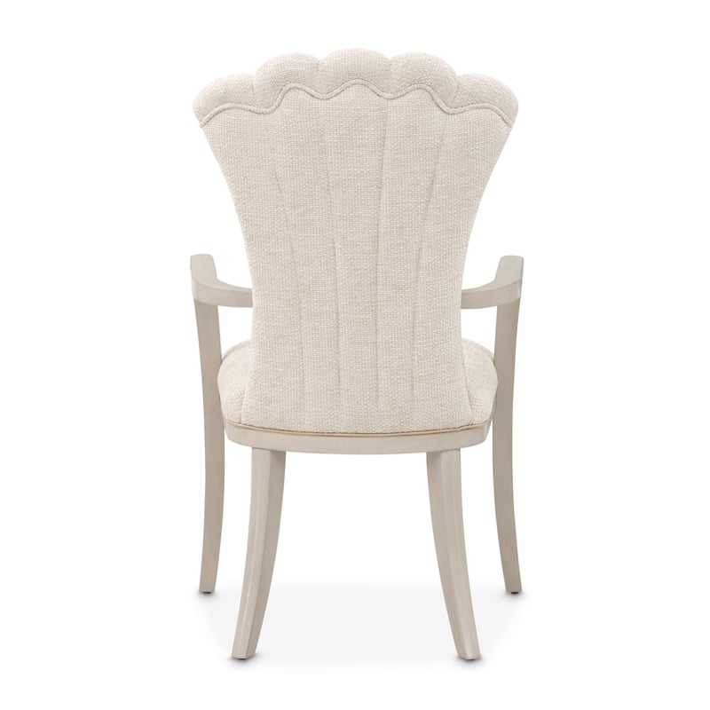 Fantosini Chenille Dining Arm Chair - Set of 2 - Cappuccino/Silver Mist