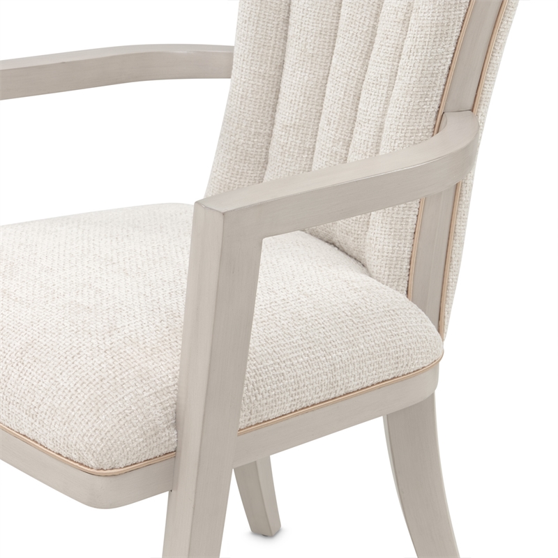 Fantosini Chenille Dining Arm Chair - Set of 2 - Cappuccino/Silver Mist