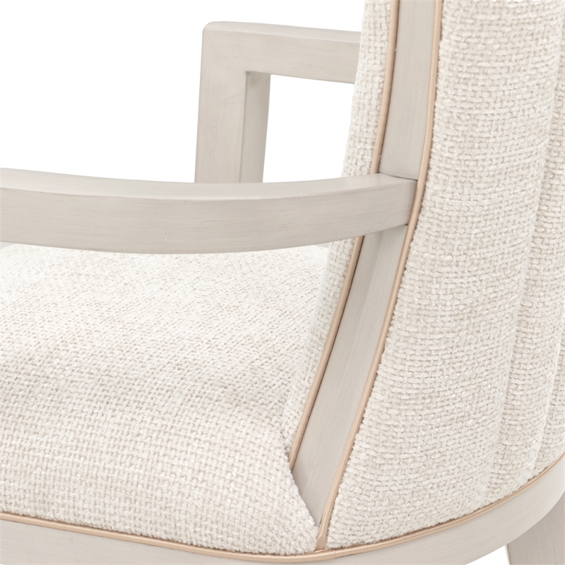 Fantosini Chenille Dining Arm Chair - Set of 2 - Cappuccino/Silver Mist