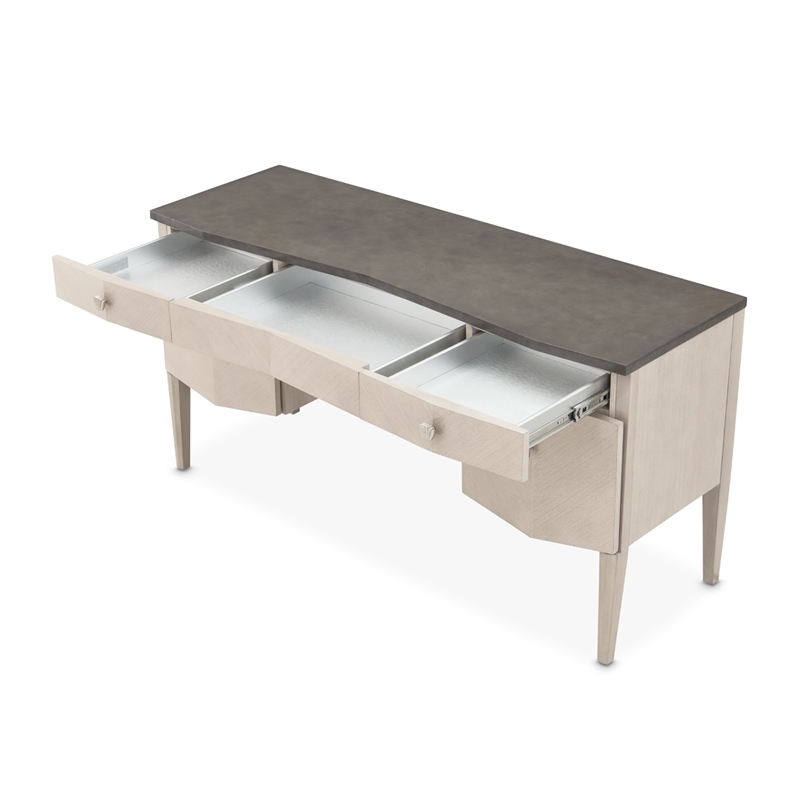 Fantosini Vanity Set with Mirror and Chair - Silver Mist