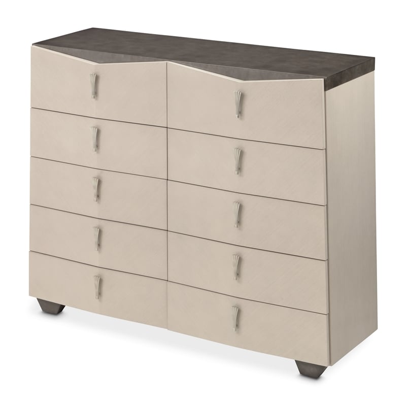 Fantosini 10-Drawer Mule Chest - Silver Mist
