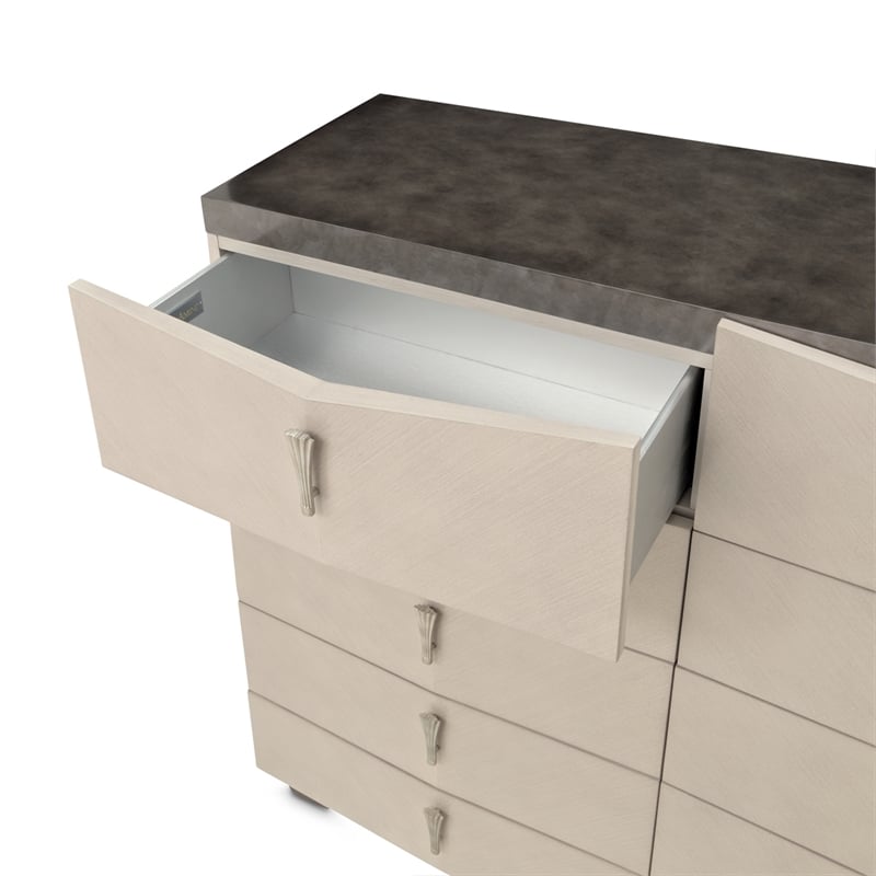 Fantosini 10-Drawer Mule Chest - Silver Mist