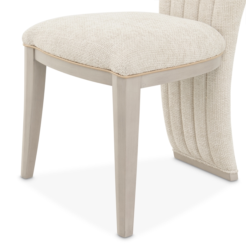 Fantosini Chenille Vanity Chair - Cappuccino/Silver Mist