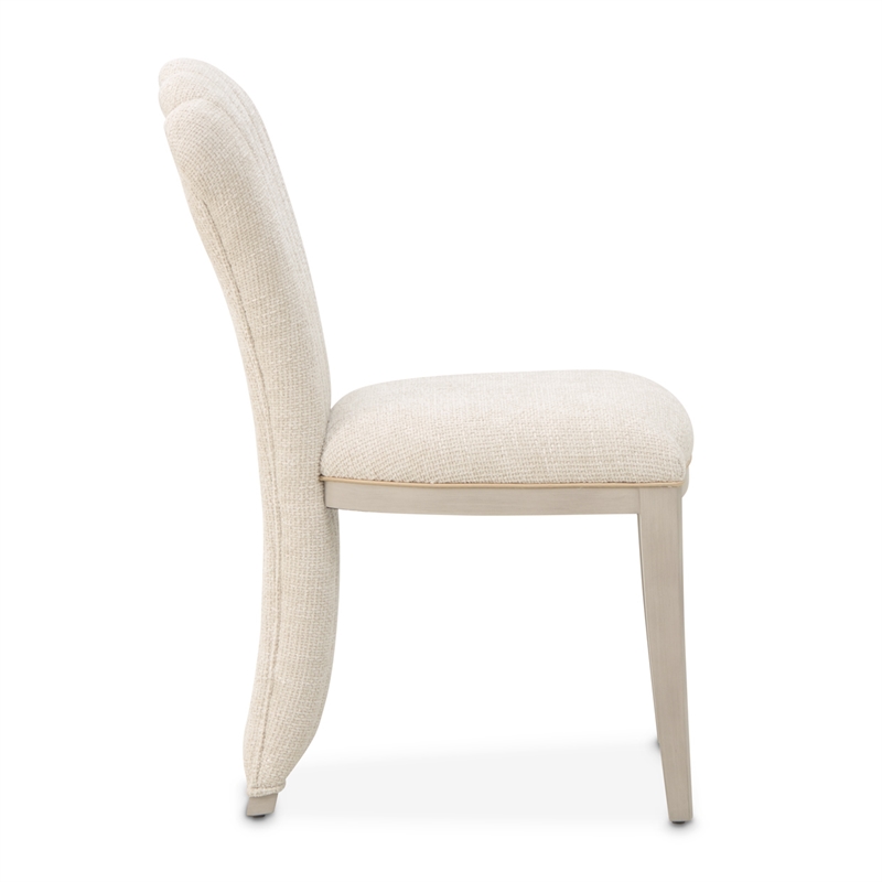 Fantosini Chenille Vanity Chair - Cappuccino/Silver Mist
