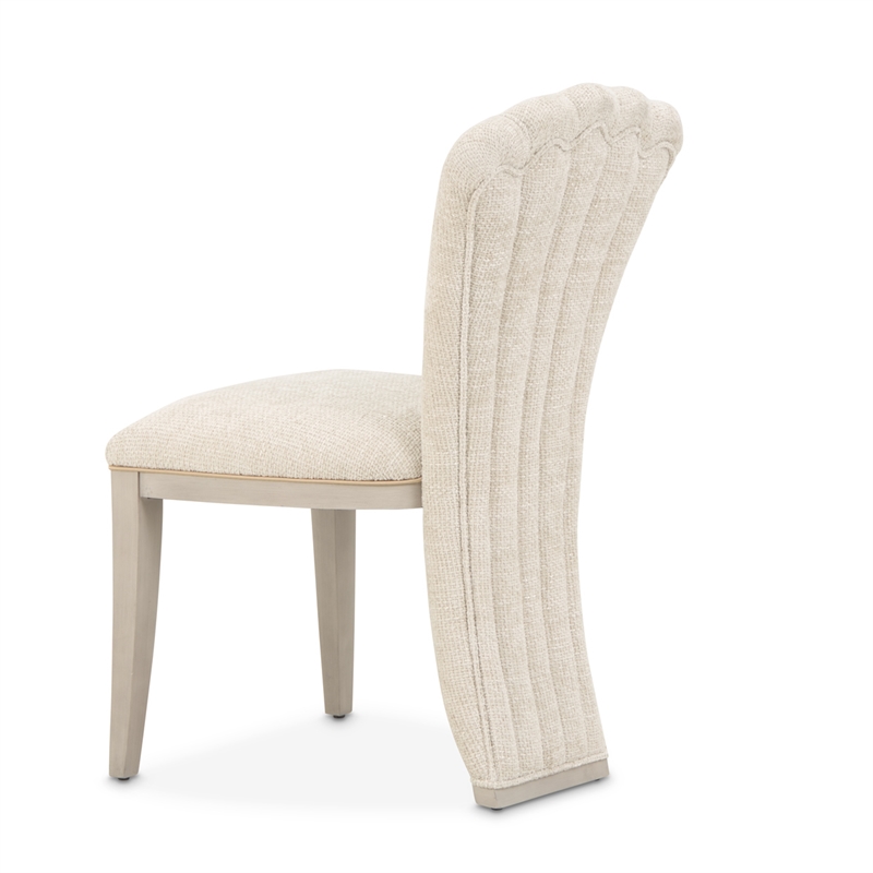 Fantosini Chenille Vanity Chair - Cappuccino/Silver Mist