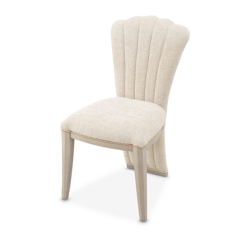 Fantosini Chenille Vanity Chair - Cappuccino/Silver Mist