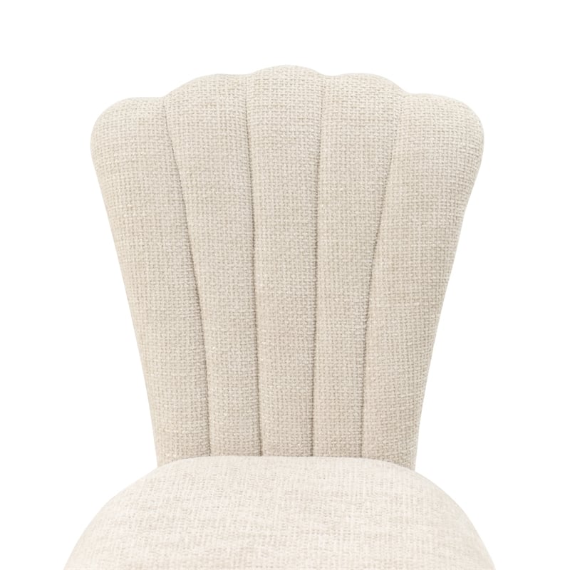 Fantosini Chenille Vanity Chair - Cappuccino/Silver Mist
