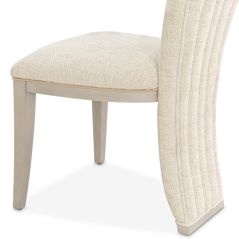 Fantosini Chenille Vanity Chair - Cappuccino/Silver Mist