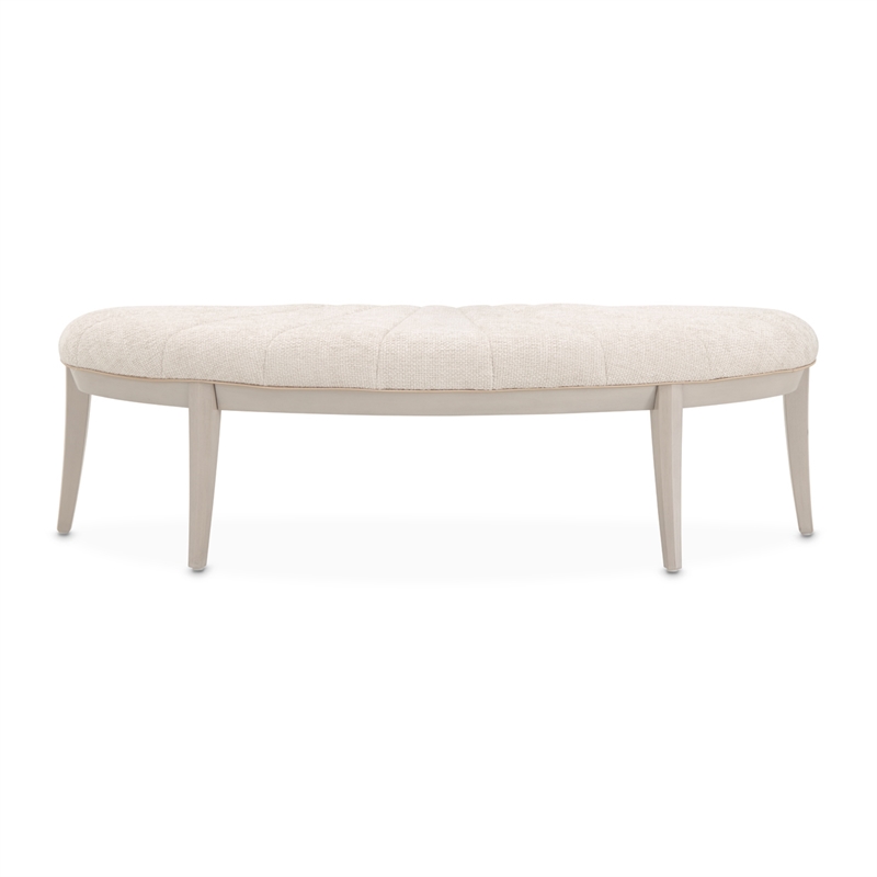 Fantosini Chenille Accent Bench - Cappuccino/Silver Mist