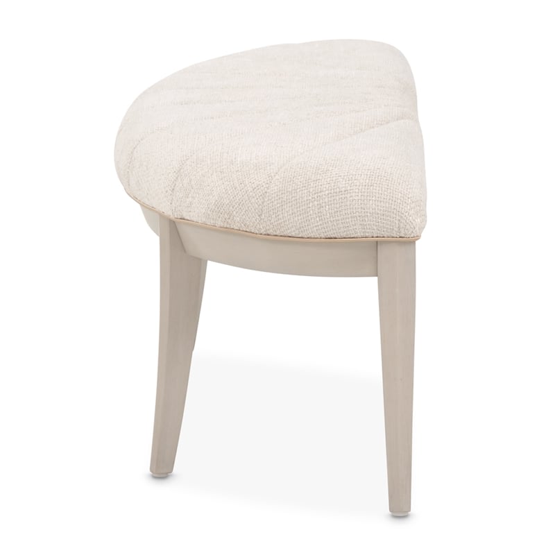 Fantosini Chenille Accent Bench - Cappuccino/Silver Mist