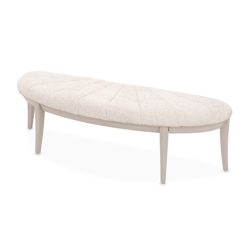 Fantosini Chenille Accent Bench - Cappuccino/Silver Mist
